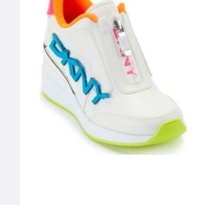 DKNY Parlan Zip - Women's Parlan Zip-up Wedge whiteneon Sneakers final price